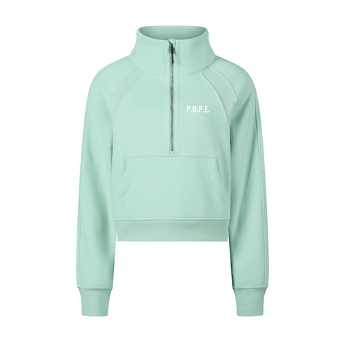P.O.P.E. Cropped Half-Zip Sweatshirt