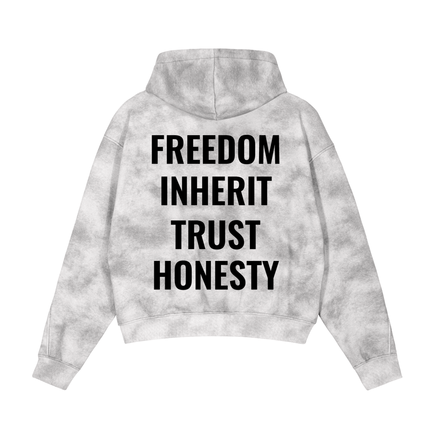 FAITH Dirty Washed Boxy Zip-up Fleece Hoodie