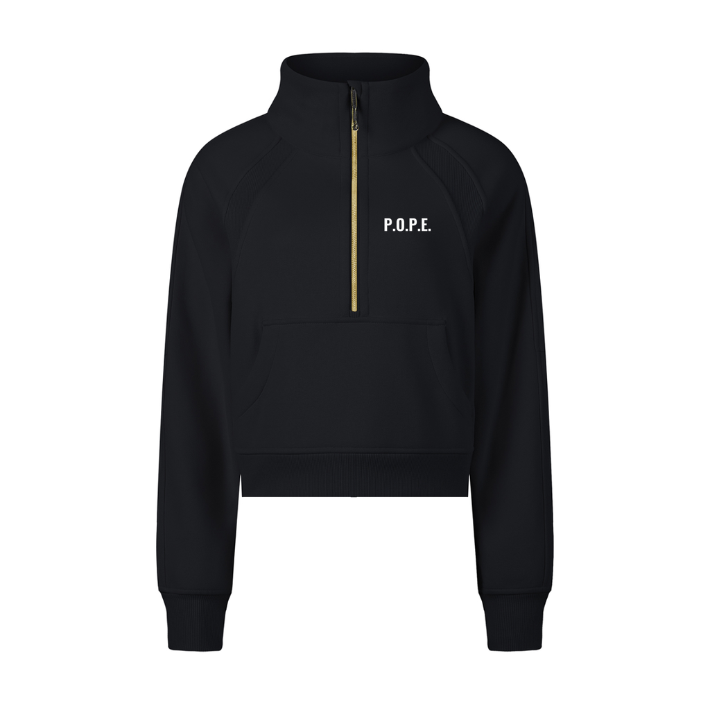 P.O.P.E. Cropped Half-Zip Sweatshirt
