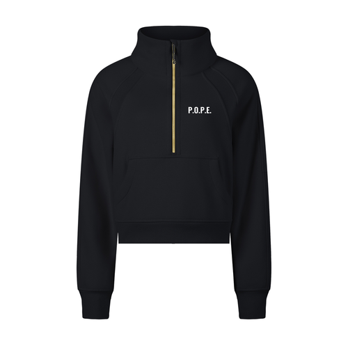 P.O.P.E. Cropped Half-Zip Sweatshirt